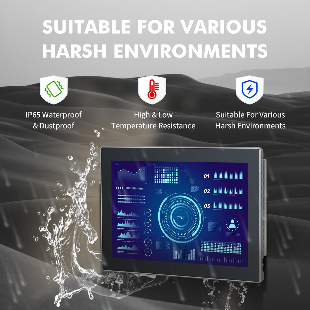 10.4" Industrial Touch Panel PC, Ratio 4:3 Multi-Touchscreen-Monitor,Wall Mounted Touch Screen Panel Computer,WiFi & Built-in Speakers,IP65 Front,Win 10 I5 RAM 8G+256G SSD
