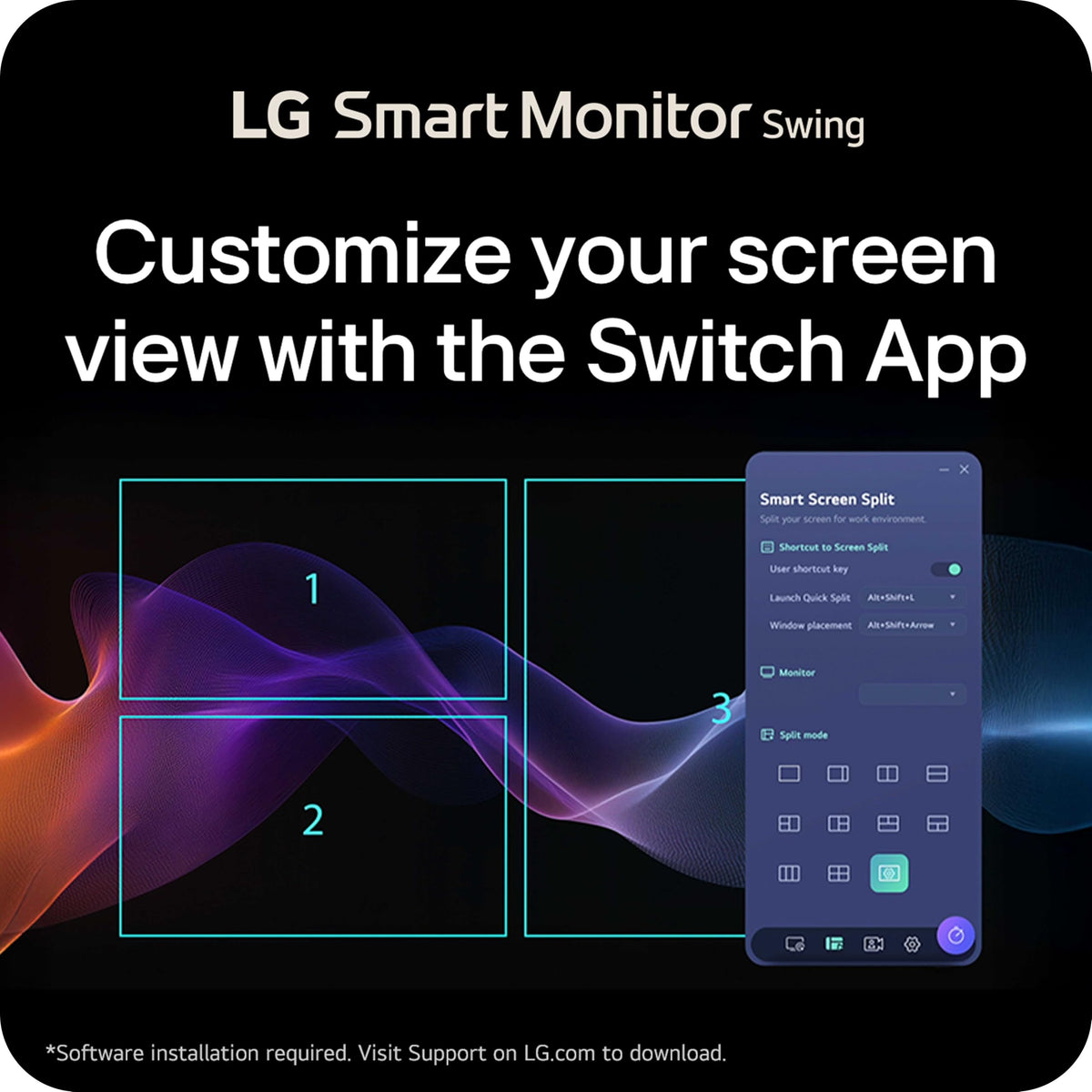LG Smart Monitor Swing 32U889SA-W 32-Inch 4K UHD (3840x2160) IPS Touchscreen on a Fully Adjustable Wheeled Base HDR10, webOS, Built-in Speaker, HDMI, USB Type-C, Tilt/Height/Swivel/Pivot Stand, White