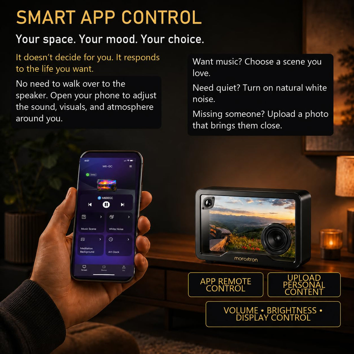 Personalized Smart Visual Bluetooth Speaker, Customizable 10.1-Inch Display