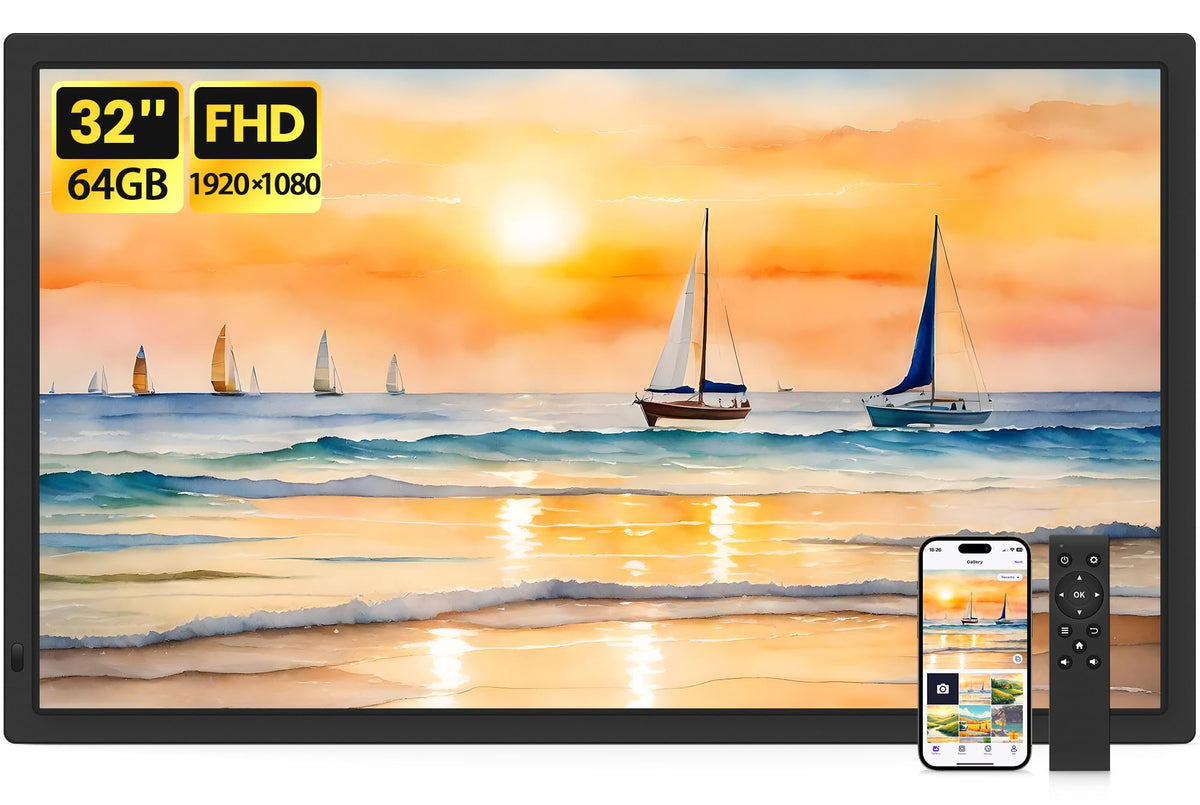 Uhale 21.5 Large Digital Picture Frame 64GB Photo Frame WiFi Remote Control