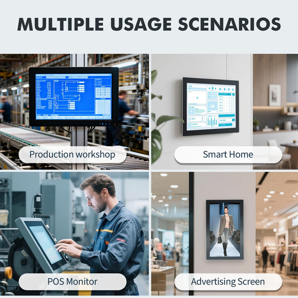 10.4" Industrial Touch Panel PC, Ratio 4:3 Multi-Touchscreen-Monitor,Wall Mounted Touch Screen Panel Computer,WiFi & Built-in Speakers,IP65 Front,Win 10 I5 RAM 8G+256G SSD