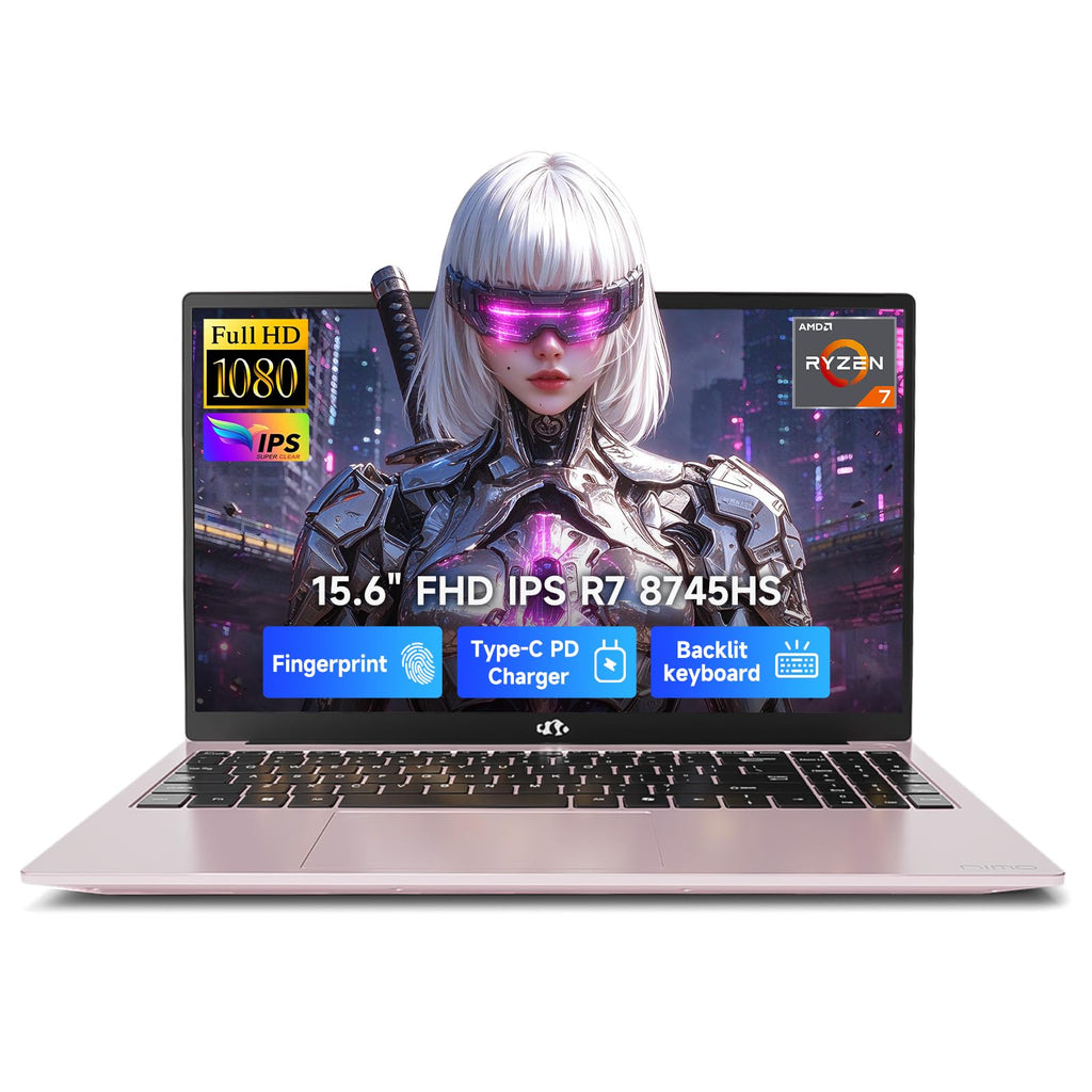 NIMO 15.6" FHD AI Laptop, AMD R7 8745HS 32GB DDR5 RAM 1TB SSD, Radeon 780M