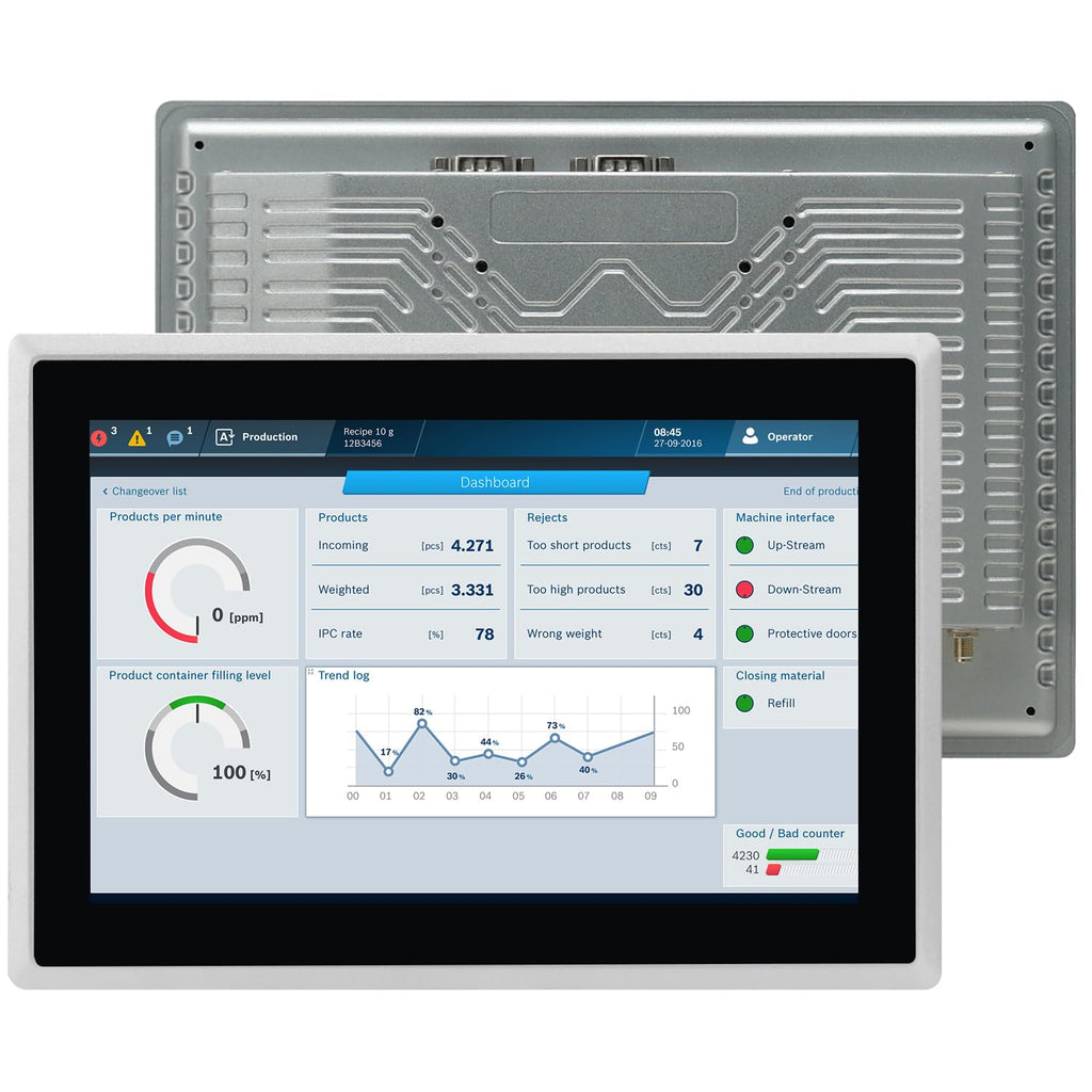 15.6-Inch Industrial Embedded Panel PC, Ratio 16:9 Multi-Touchscreen-Monitor,Industrial Touch Screen Panel Computer,WiFi & Built-in Speakers,IP65 Front,Win 10 I5 RAM 8G+256G SSD