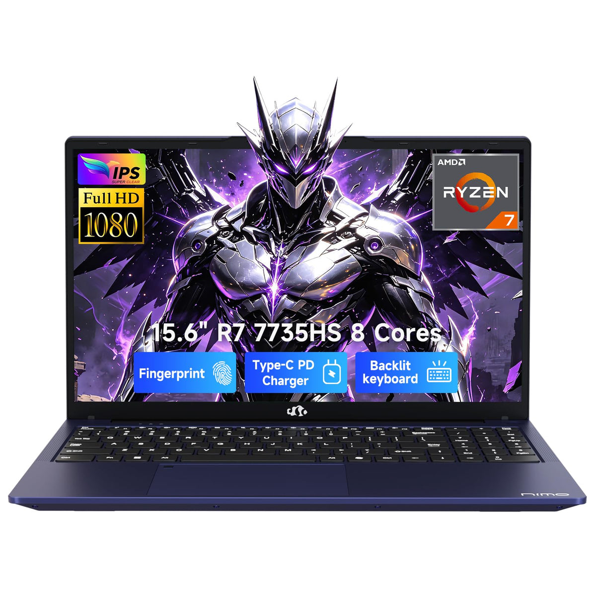 NIMO 15.6" AI-Creator-Laptop, AMD R7 7735HS 8 Cores, 32GB DDR5 1TB SSD