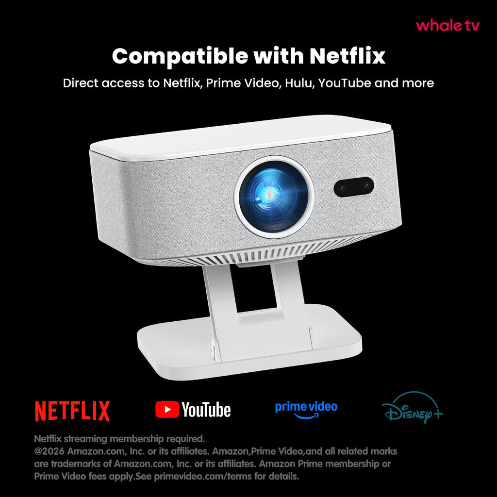 4K Outdoor Projector with Wifi and Bluetooth, Built-in Apps, Smart Projector with Auto Focus & Keystone, 1500 ANSI Lumens and 300" Movie Projector for Outdoor Use