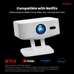 4K Outdoor Projector with Wifi and Bluetooth, Built-in Apps, Smart Projector with Auto Focus & Keystone, 1500 ANSI Lumens and 300" Movie Projector for Outdoor Use