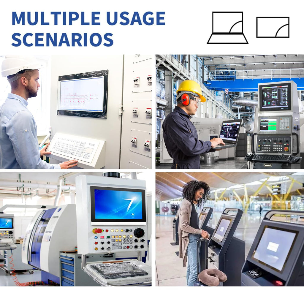 15.6-Inch Industrial Embedded Panel PC, Ratio 16:9 Multi-Touchscreen-Monitor,Industrial Touch Screen Panel Computer,WiFi & Built-in Speakers,IP65 Front,Win 10 I5 RAM 8G+256G SSD