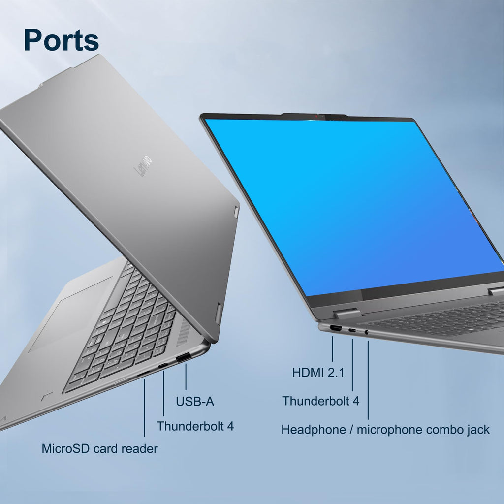 Lenovo Yoga 7 2-in-1 AI Laptop 16" WUXGA Touch Intel 8-core Ultra 7 256V (Up to 47 NPU Tops) 16GB DDR5 1TB SSD Wi-Fi7 Backlit Fingerprint for Creator Business Professional Win11 Pro ICP Accessory