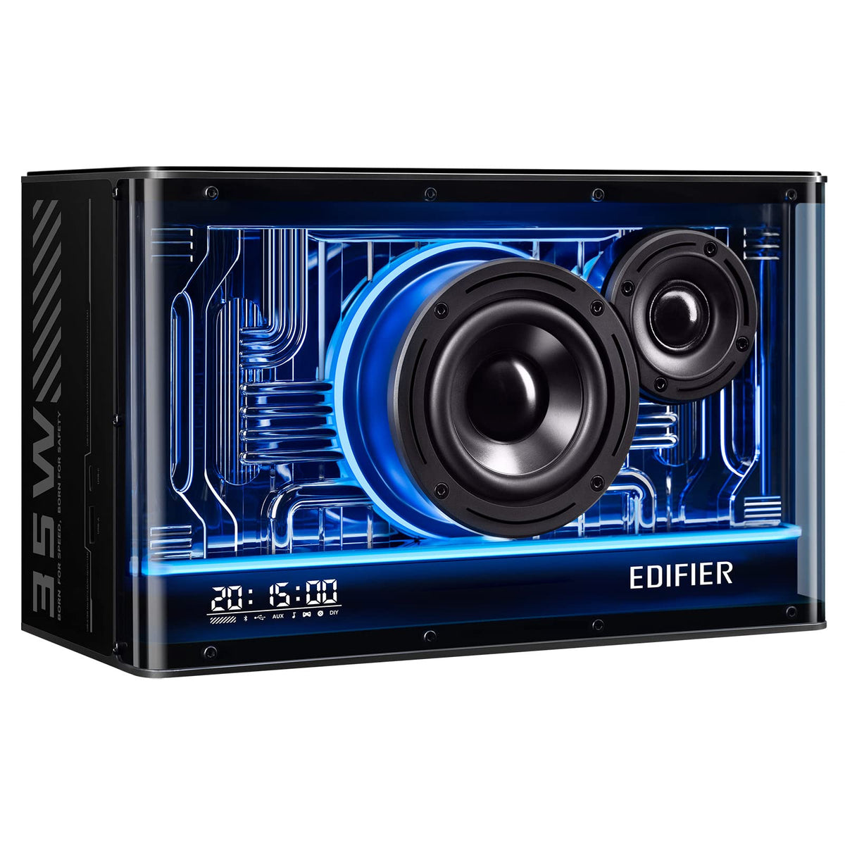 Edifier QD35 Tabletop Bluetooth Speakers, Hi-Res Audio & Hi-Resolution Sound Wireless Certified Computer Loudspeaker, 35W GaN Ultra-Fast Charging, Black (Renewed)