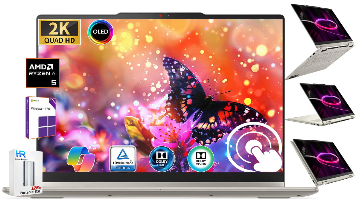 Lenovo Yoga 7a 2-in-1 14"OLED AI Laptop,16GB-2TB,AMD Ryzen AI 5 430