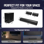 Sound Bar Bluetooth Surround Sounds, Home Theater Sound Bar System, TV Sounds Bars Subwoofer Wireless 5.1CH Surround Speakers Home Theater Surrounds Sound System HDMI AUX Opt USB, Black