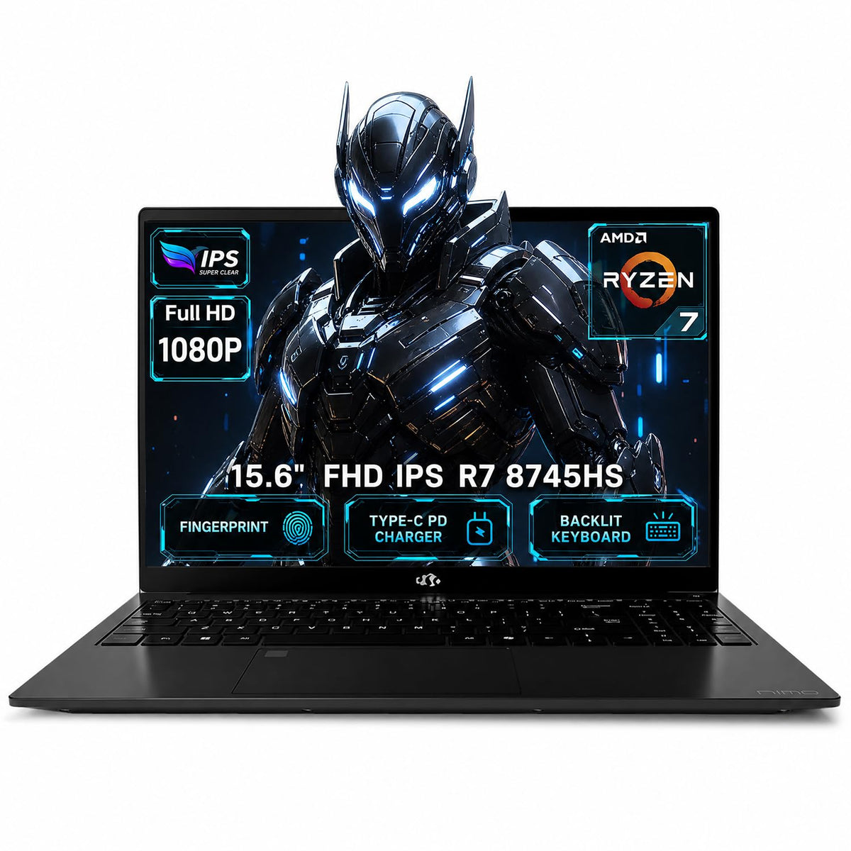NIMO 15.6" FHD Light Gaming Laptop, AMD R7 8745HS 64GB DDR5 RAM 2TB SSD