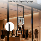 43Inch Window Digital Signage Hanging Advertising Display, 2500nits High Brightness Indoor Digital Signage, CMS/U-Disk Plug&Play, Smart Split Screen, 24/7 Operation, HDMI/USB/WiFi/Android System