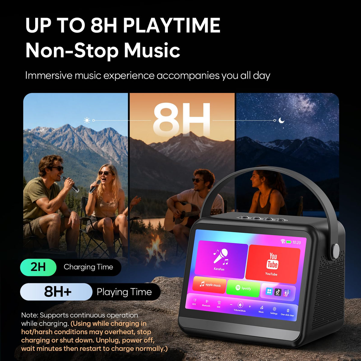 Karaoke Machine with Lyrics Display,7-Inch HD Screen&2 Wireless Microphones