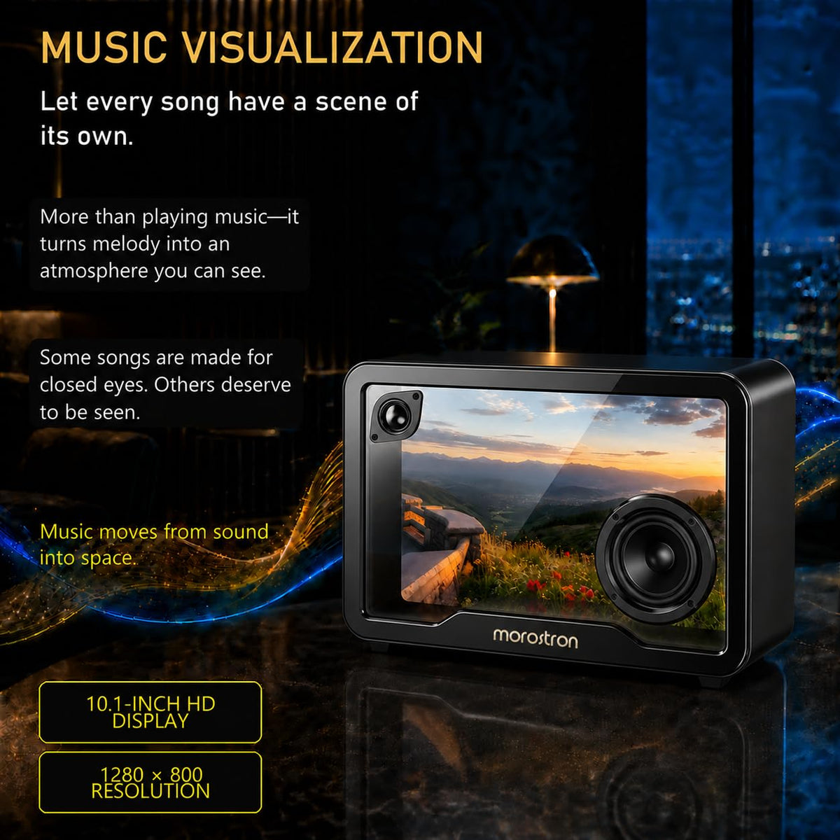 Personalized Smart Visual Bluetooth Speaker, Customizable 10.1-Inch Display