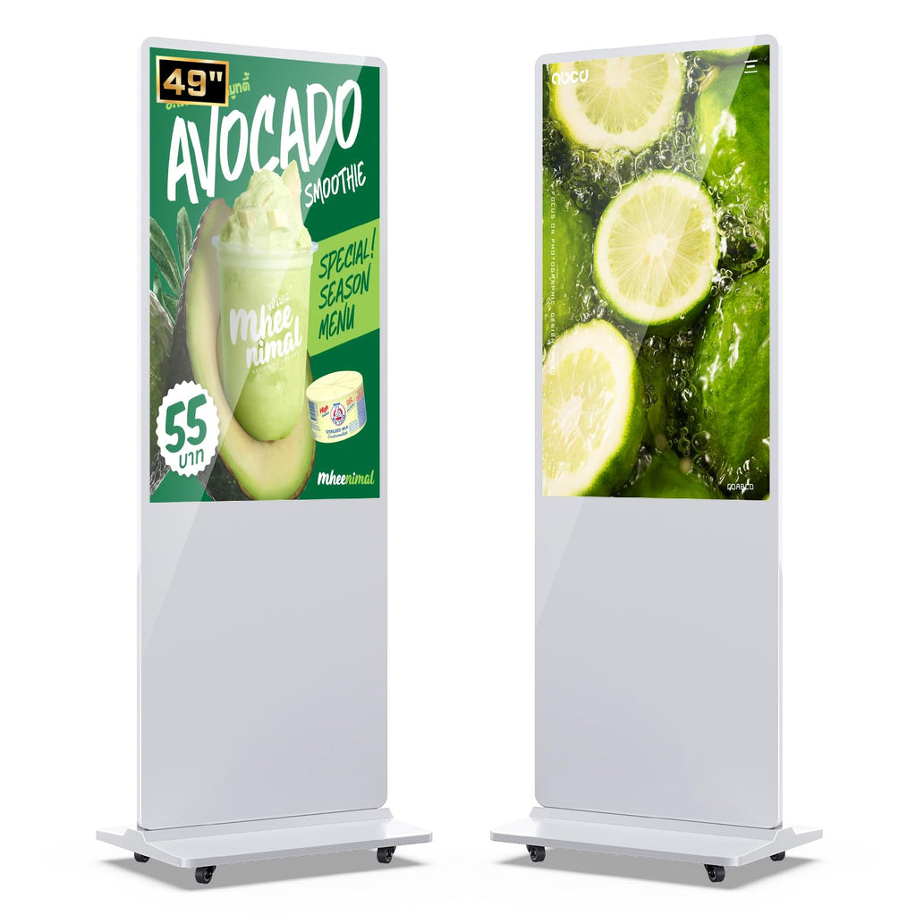 MWE 55 Inch 4K Touchscreen Kiosk, Indoor Floor Standing Digital Signage Displays, Advertising Display LCD Totem, Interactive Display Poster Android System with Auto Media Player