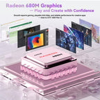 NIMO 17.3" AI Ready Light Gaming Laptop, AMD Ryzen 7 7735HS Computer (Up to 4.75 GHz) with 16GB DDR5 RAM 512GB SSD Radeon 680M GPU 2-Yr Warranty 180° View Multifuntional for Business Creator Student