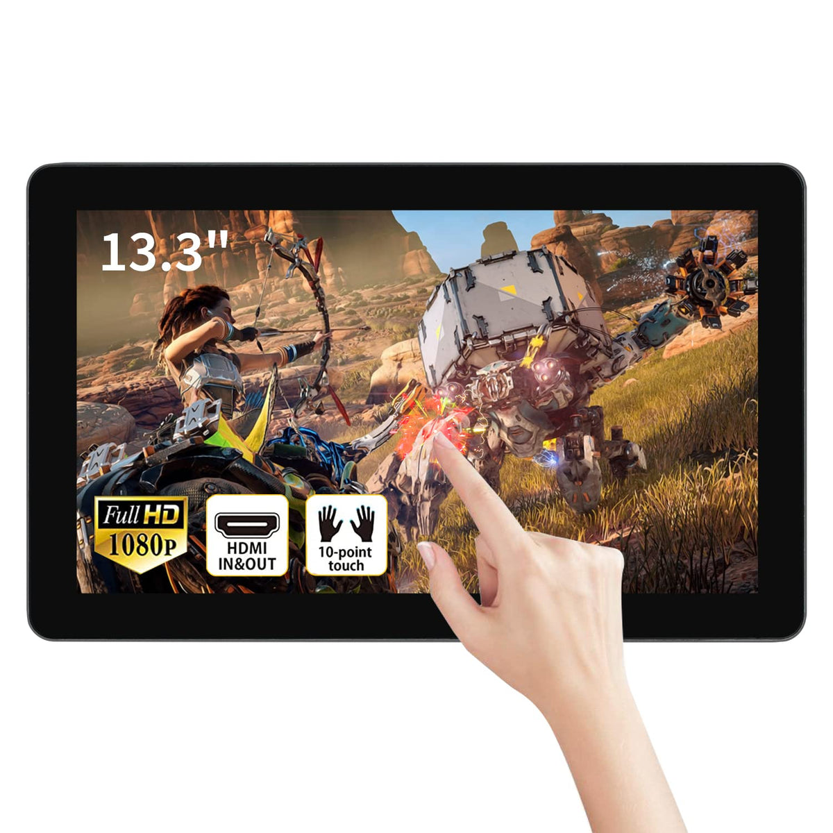 32 inch Capacitive Multi-Touch Screen Industrial Monitor, 16:9 Display 1920 x 1080P, Built-in Speakers, USB, VGA, DP & HD-MI Ports, Digital Signage Displays and Player for Advertising
