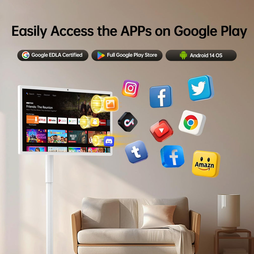 HORION Smart Portable TV, 32 Inch 4K Portable Touch Screen Monitor