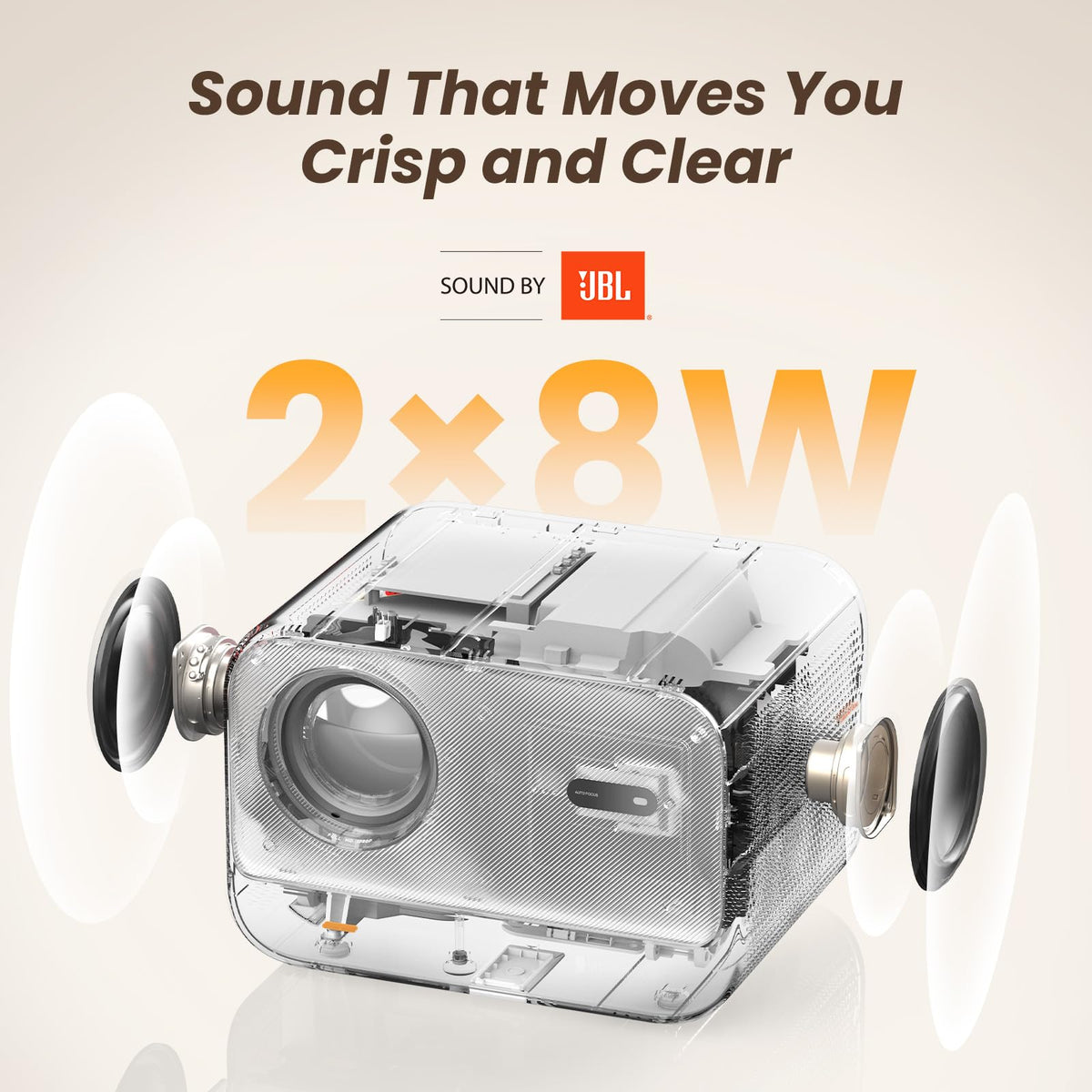 [Sound by JBL & High Brightness] Yaber Projector with WiFi and Bluetooth, Auto Focus/Keystone Correction, 3D Sound Movie Proyector, Portable projector for Home & Outdoor