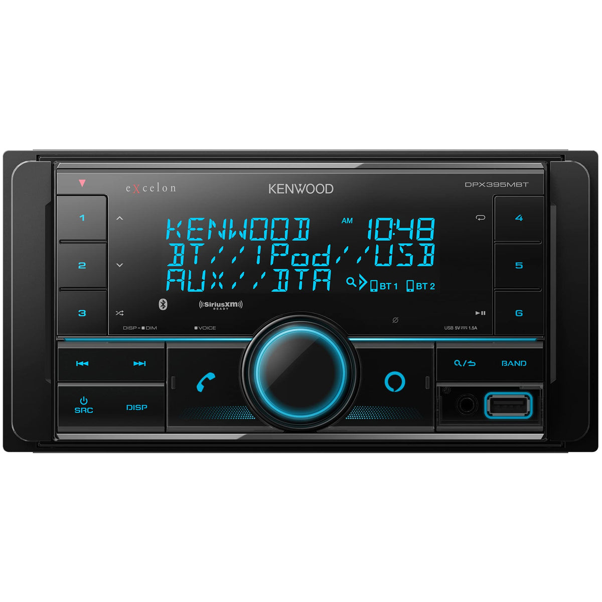 Kenwood DPX395MBT Double DIN in-Dash Digital Media Receiver with Bluetooth (Does not Play CDs) | Mechless Car Stereo Receiver | Amazon Alexa Ready - Black