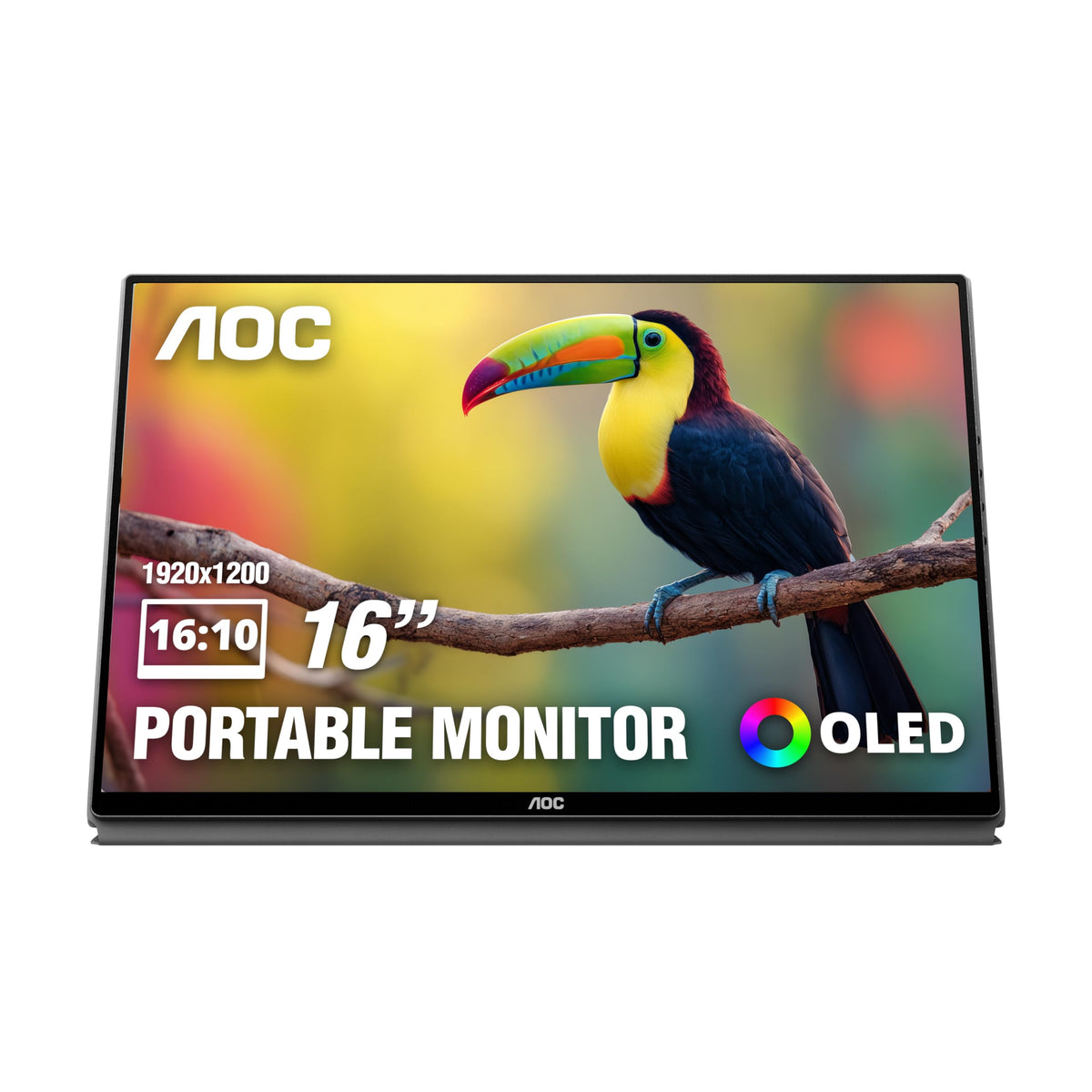 AOC 16 Inch Portable Monitor OLED WUXGA USB-C Mini HDMI Ultra Slim, 16T40D