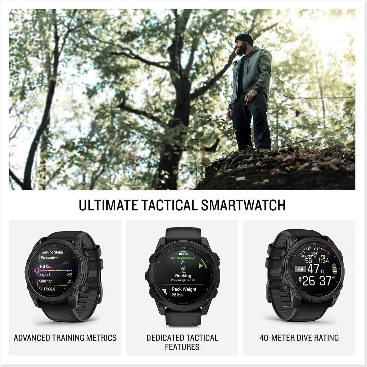 Garmin tactix 8 AMOLED (47mm) Tactical GPS Smartwatch Gift Box