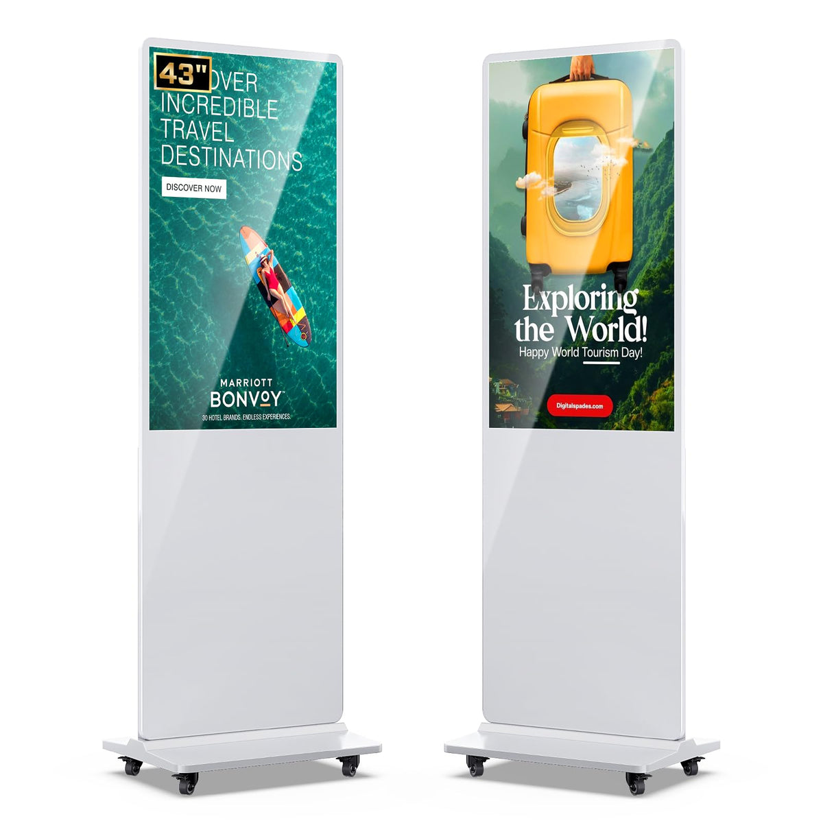 MWE 55 Inch 4K Touchscreen Kiosk, Indoor Floor Standing Digital Signage Displays, Advertising Display LCD Totem, Interactive Display Poster Android System with Auto Media Player
