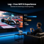 4K Outdoor Projector with Wifi and Bluetooth, Built-in Apps, Smart Projector with Auto Focus & Keystone, 1500 ANSI Lumens and 300" Movie Projector for Outdoor Use