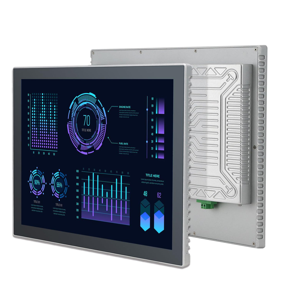 10.4" Industrial Touch Panel PC, Ratio 4:3 Multi-Touchscreen-Monitor,Wall Mounted Touch Screen Panel Computer,WiFi & Built-in Speakers,IP65 Front,Win 10 I5 RAM 8G+256G SSD