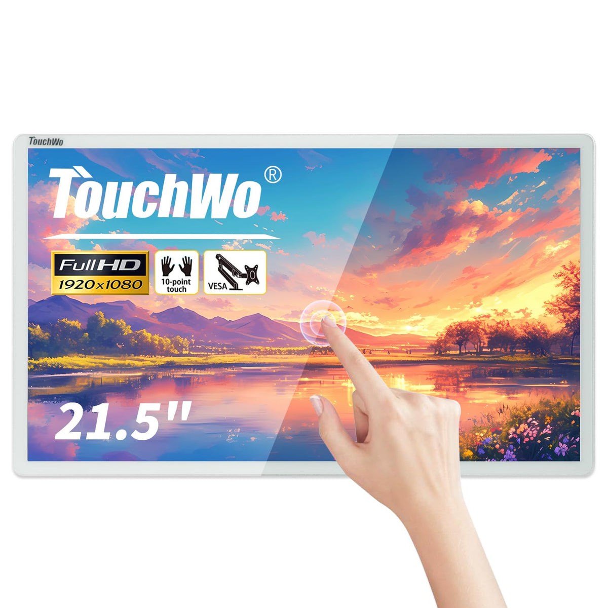 32 inch Capacitive Multi-Touch Screen Industrial Monitor, 16:9 Display 1920 x 1080P, Built-in Speakers, USB, VGA, DP & HD-MI Ports, Digital Signage Displays and Player for Advertising