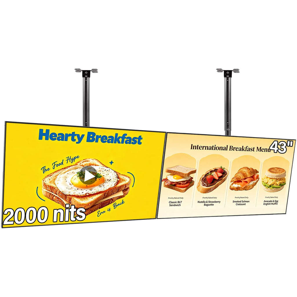 49inch Digital Signage Display, 4K 2500nits High Brightness Digital Signage