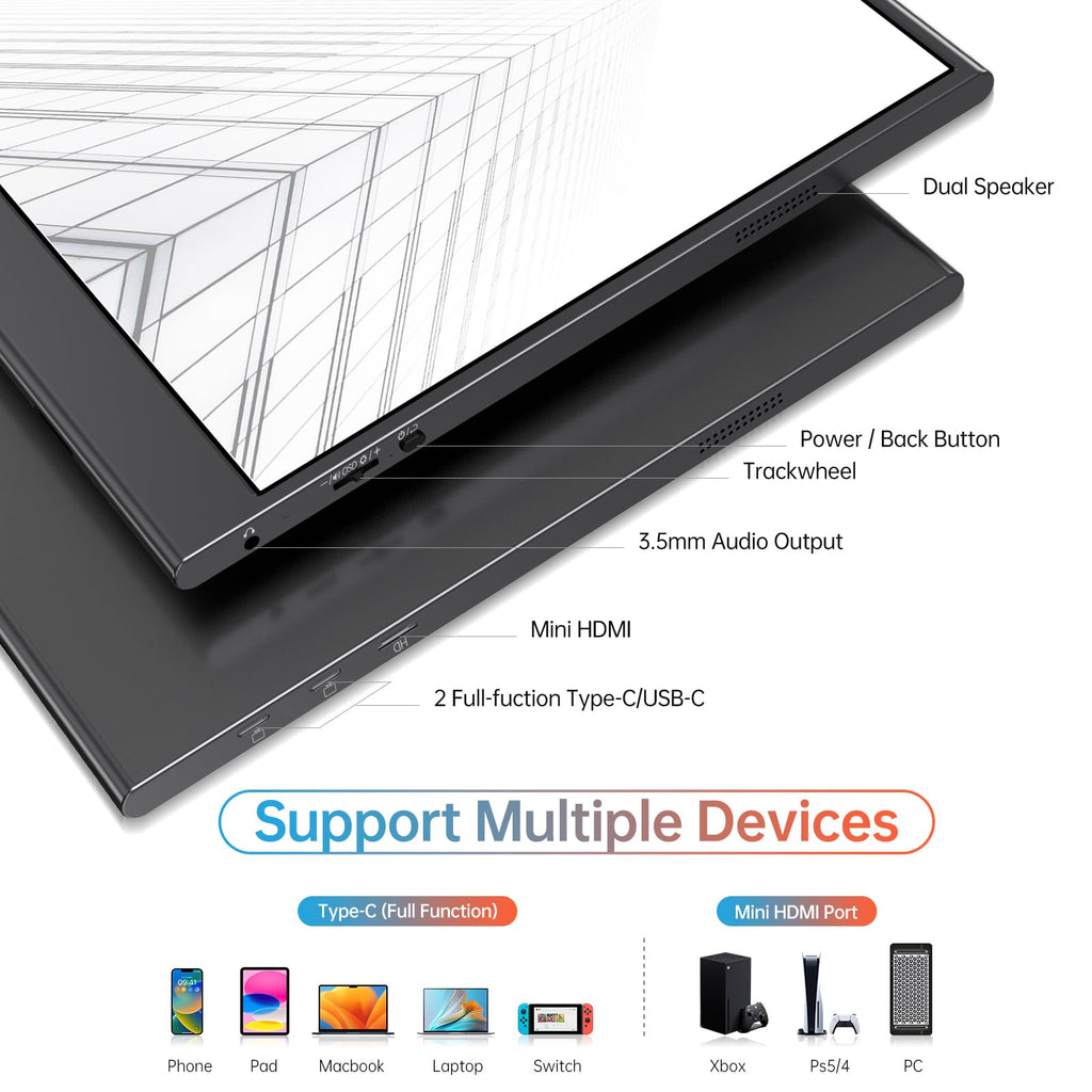 VILVA 15.6" 4K UHD IPS HDR USB-C HDMI Monitor