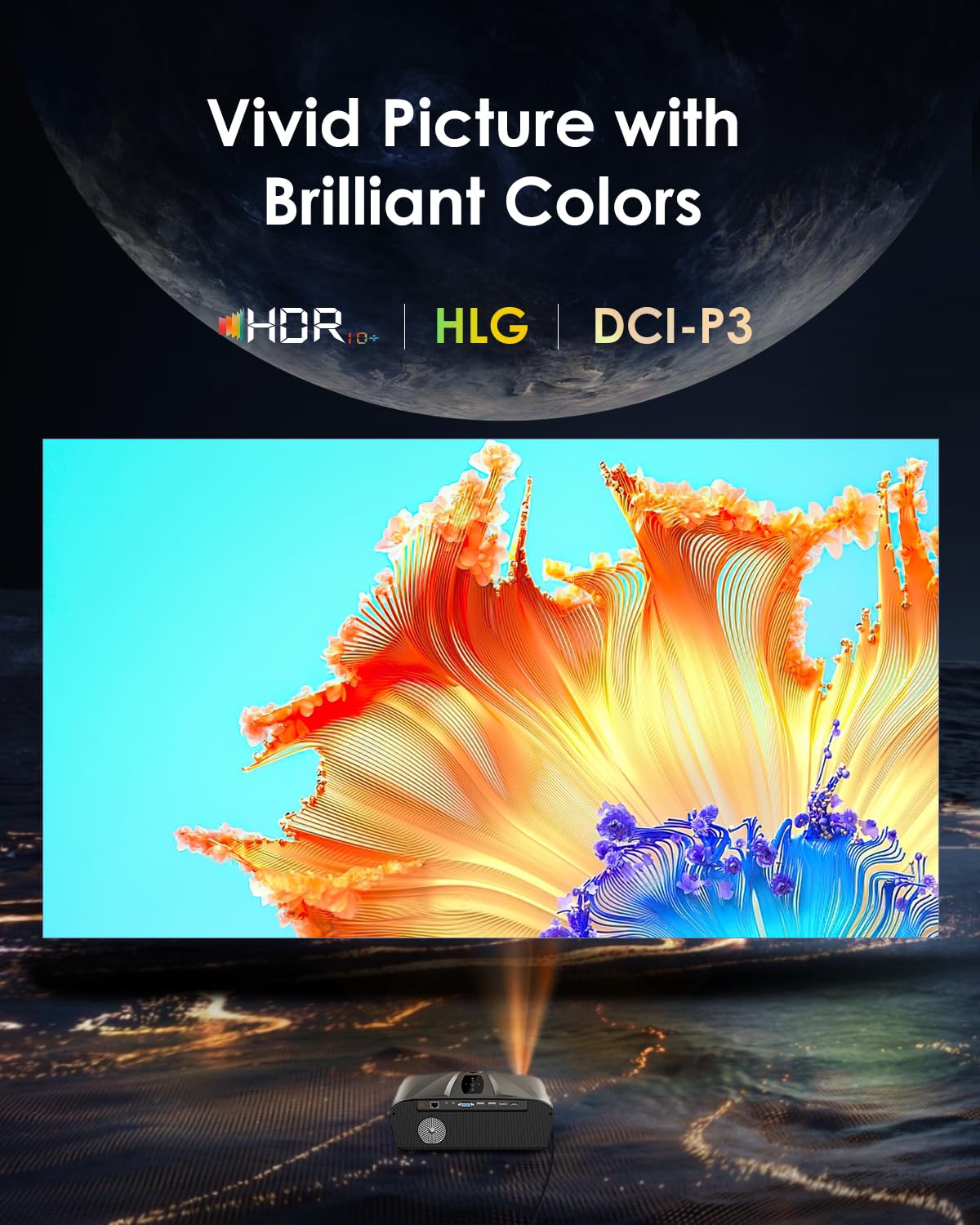 Daylight 4K Projector True 2300ANSI High Bright Home Theater Karaoke 2 Mics