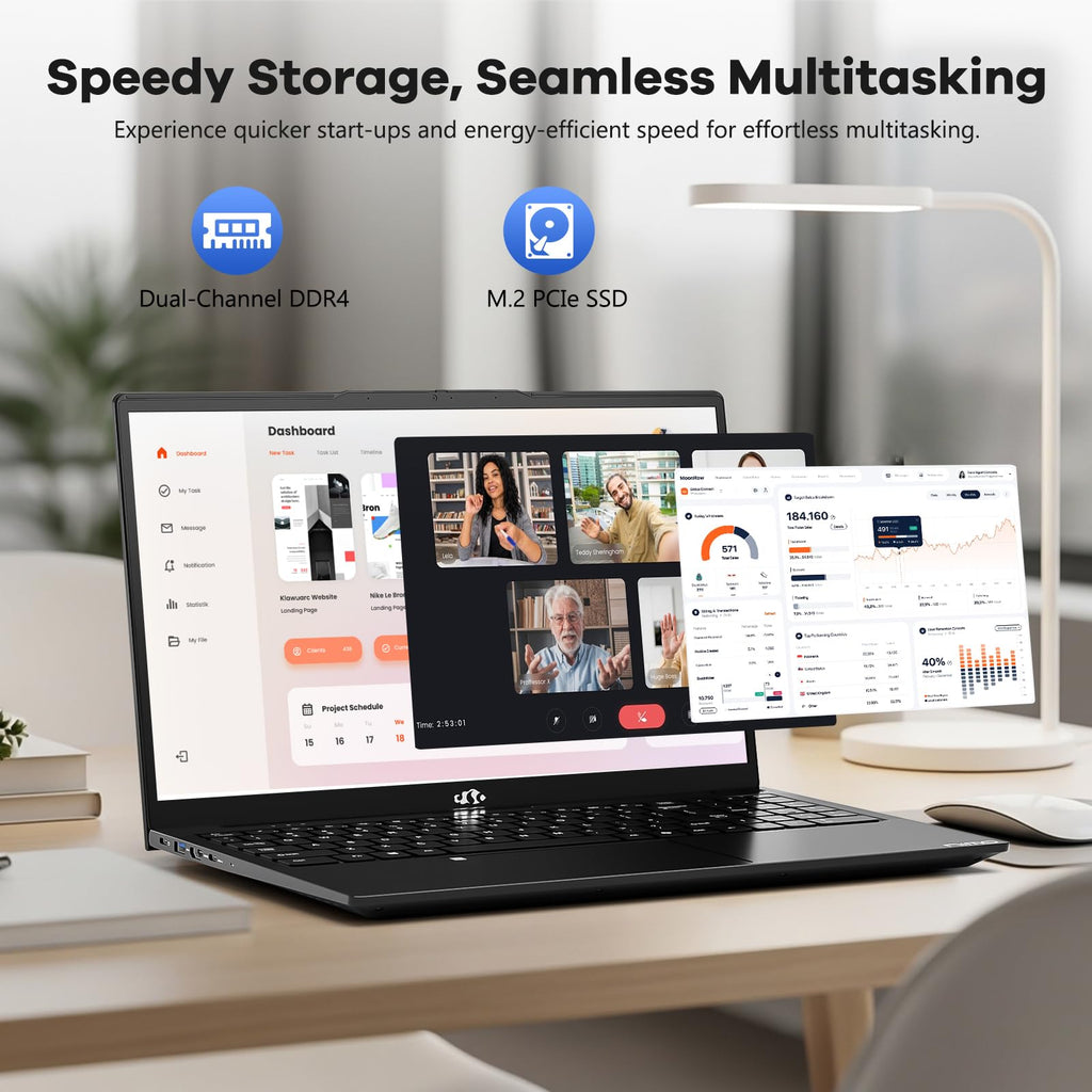 NIMO 15.6" FHD AI-Ready-Laptop, Intel i5-13420H, 16GB RAM, 512GB SSD, Win 11 (Beat i7-1355U, Up to 4.4 GHz) 100W Type-C Fingerprint Backlit Keyboard for Professionals & Students Office, Study & Travel