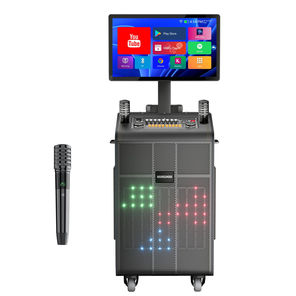 Smart Karaoke Machine for Adults, 2000W Peak, 23.8" Rotating Touchscreen