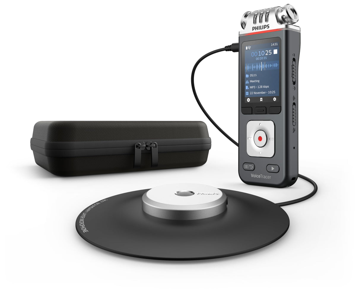 Philips VoiceTracer DVT8115 Meeting Recorder with Sembly AI Speech-to-Text Software Trial