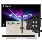 SYLVOX 43" Outdoor TV, Weatherproof TV with Cover, Wall Mount & Soundbar