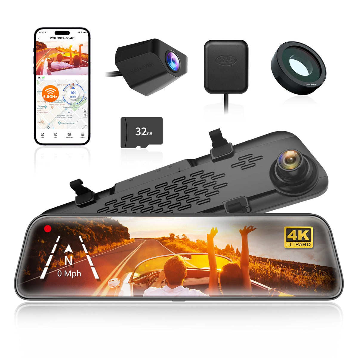WOLFBOX G840S & Mirror Dash Cam Circular Polarizing Lens