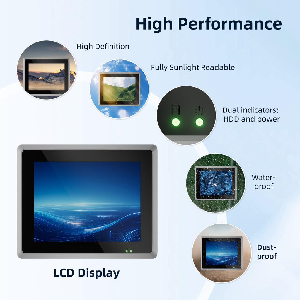 17" Fanless Industrial Panel PC, All-in-One Touchscreen Computer