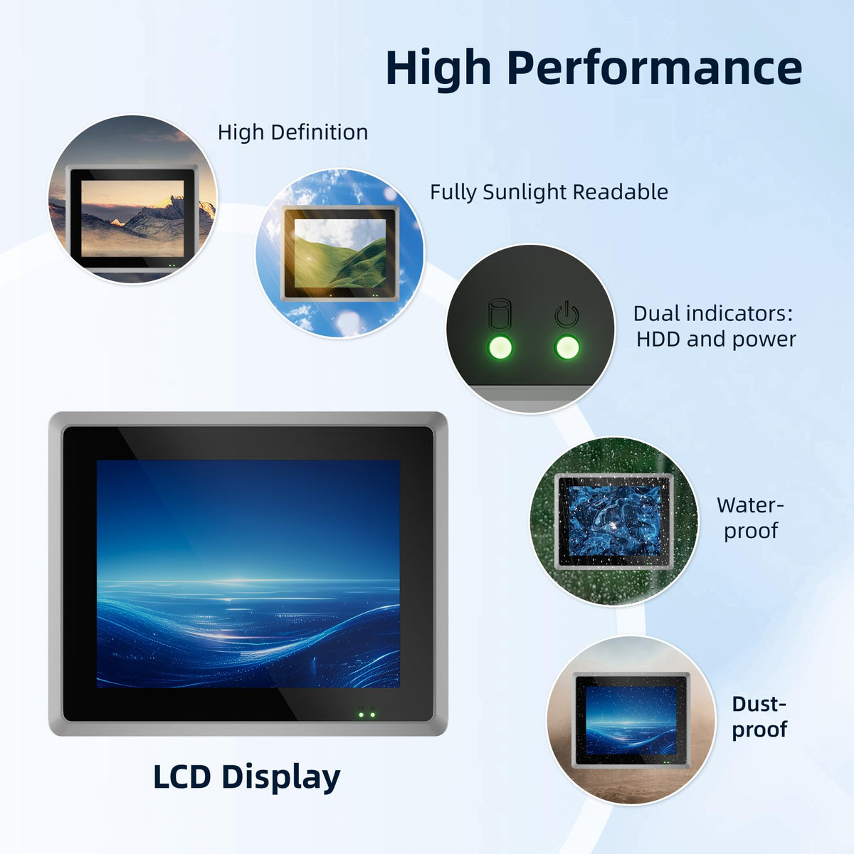 19" Fanless Industrial Panel PC, All-in-One Touchscreen Computer