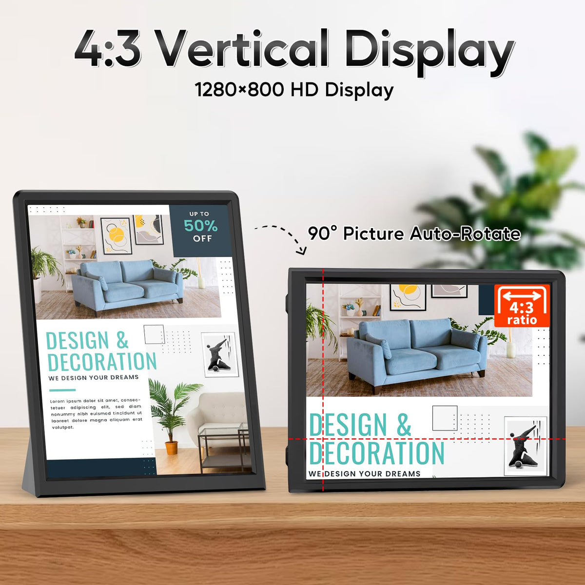 9.7 Inch Digital Signage Display, Touchscreen Digital Menu Board