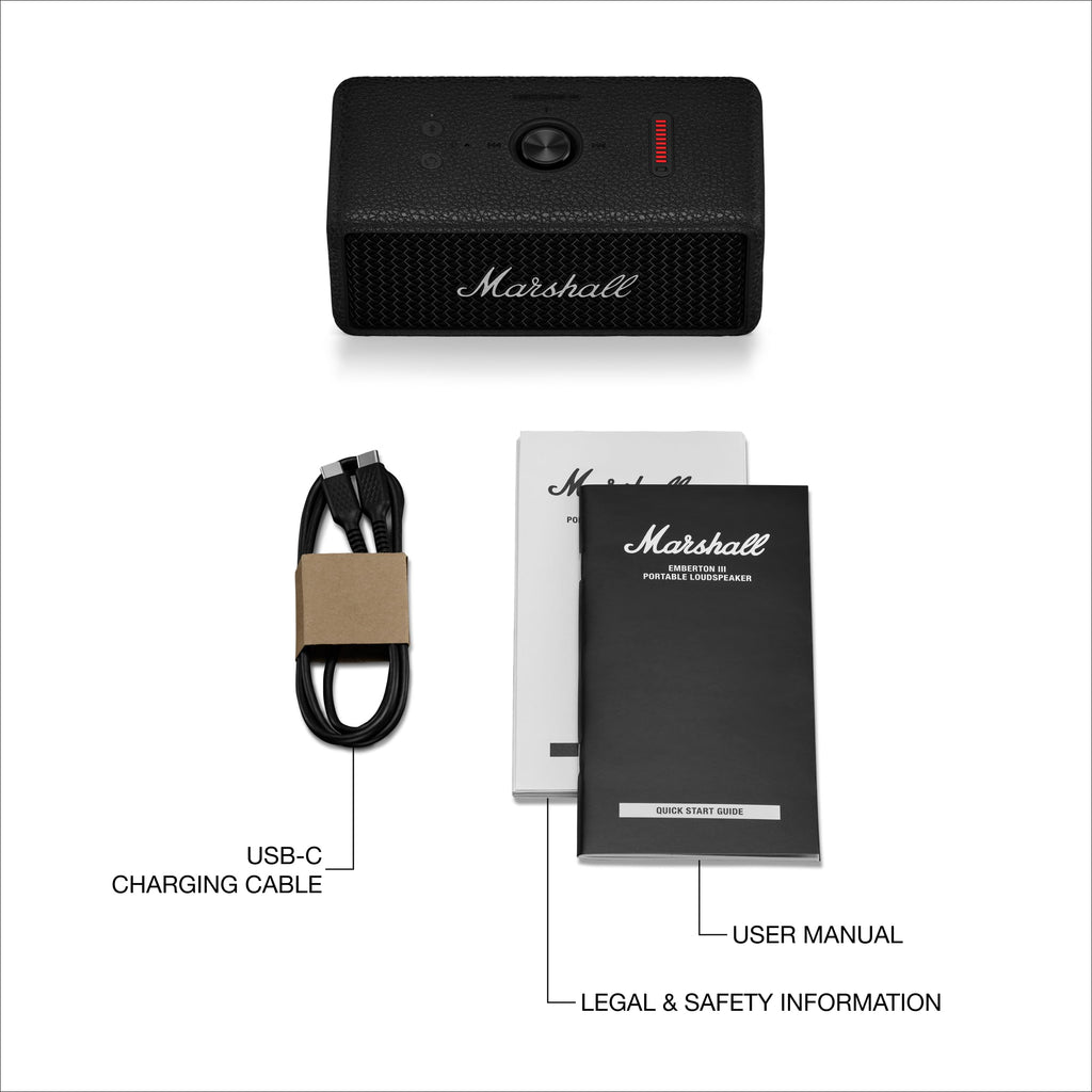 Marshall Emberton III Portable Bluetooth Waterproof Speaker - Black/Silver