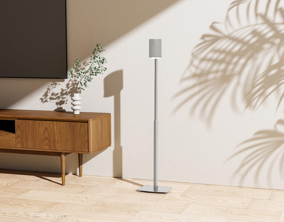 myWall Sonos Era 100 Height-Adjustable Speaker Stands - HS43WL, Set of 2, Perfect Sound Alignment, Decoupling, White