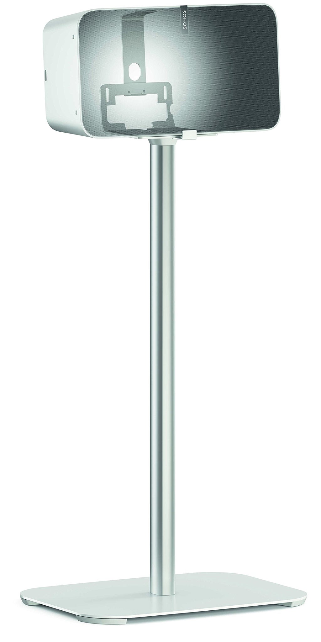 Vogel's Speaker Floor Stand, Universal and for SONOS Play - SOUND 3305 W for Play 5, Denon Heos 5 & 7 and other speakers, White (single stand)