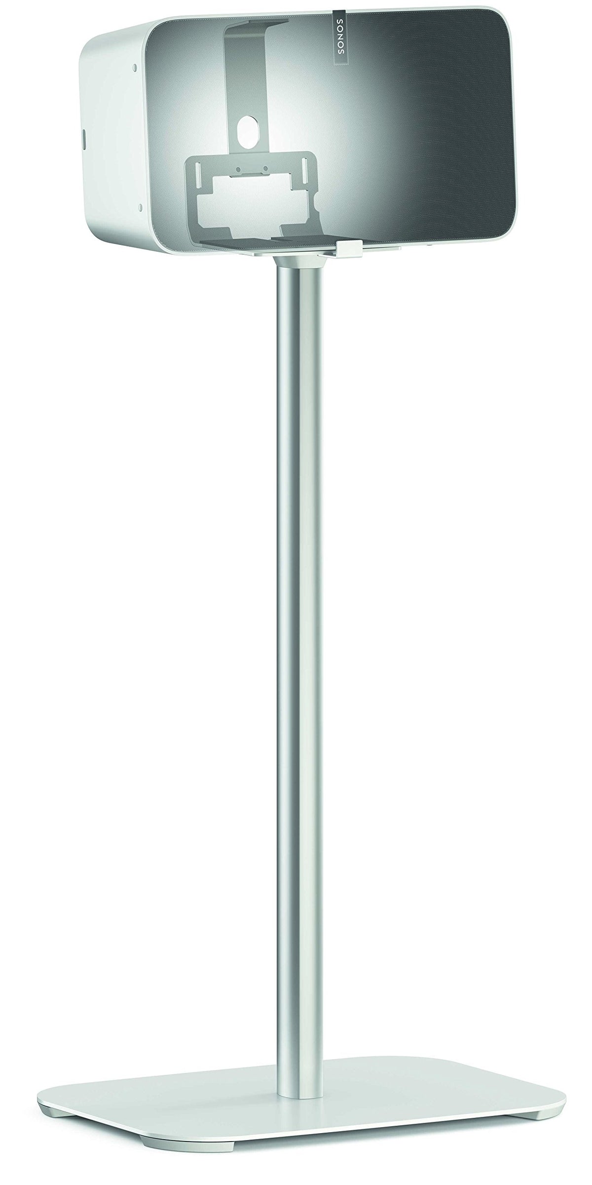 Vogel's Speaker Floor Stand, Universal and for SONOS Play - SOUND 3305 W for Play 5, Denon Heos 5 & 7 and other speakers, White (single stand)