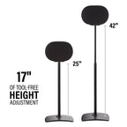 Sanus Height Adjustable Speaker Stand for Sonos Era 300 - 17" - Black - Custom Fit - Polished - Durable Steel & Extruded Aluminum - OSSE300A2-B2