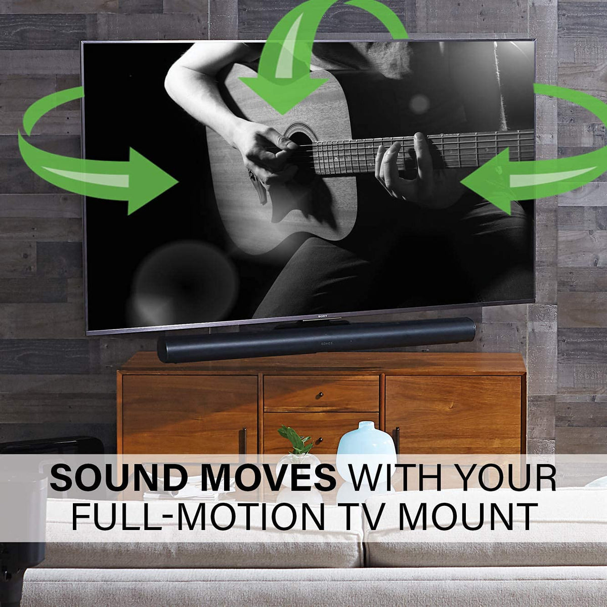 Sanus Soundbar TV Mount Designed for SONOS Arc and in Wall Cable Management Solution