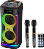 Karaoke Machine for Adults with 2 Wireless Microphones, 800W Peak Speaker