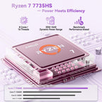 NIMO 17.3" AI Ready Light Gaming Laptop, AMD Ryzen 7 7735HS Computer (Up to 4.75 GHz) with 16GB DDR5 RAM 512GB SSD Radeon 680M GPU 2-Yr Warranty 180° View Multifuntional for Business Creator Student